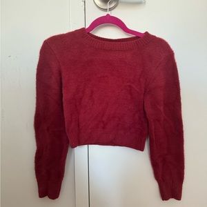 dark red urban outfitters cropped sweater